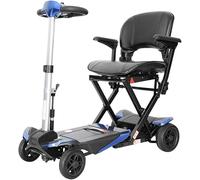 4 Wheel Electric Folding Wheelchair Mobility Scooters with Seat for Seniors Adults Handicapped, Foldable Motorized Hand Cycle Wheelchair Portable Lightweight for All Terrain