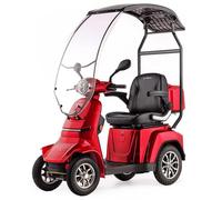 Electric scooter for seniors GRAVIS with windscreen and roof RED