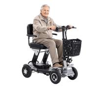 4-Wheel Foldable Mobility Scooter for Adults and Seniors | 4-wheel high-carbon steel frame,dual 200W motors,Speed of 15 km/h,55km range,330 lb capacity,removable 36V 18Ah battery