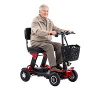 4-Wheel Foldable Mobility Scooter for Adults and Seniors | 4-wheel high-carbon steel frame,dual 200W motors,Speed of 15 km/h,55km range,330 lb capacity,removable 36V 18Ah battery