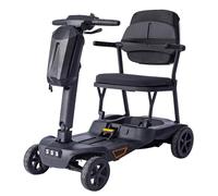 4-Wheel Mobility Scooter,Portable Travel Scooter,Folding Mobility Scooters,with Dual Removable Batteries,Front and Rear Storage Compartments,Foldable/Lightweight Black