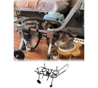 4-Wheel Pet Wheelchair for Dogs and Cats - Full Support for Disabled Pets Front/Rear Leg Mobility Aid Comfortable Handle Size XS - Enhance Your Pet's Fom