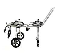 4-Wheel Pet Wheelchair for Dogs & Cats, Stainless Steel Mobility Aid for Disabled Pets, Support for Paralysis in Puppies & Small Animals, Adjustable & Durable