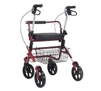 4 Wheel Rollator Walker with Seat and Basket Steel Rolling Walker Height Adjustable for Elderly Rehabilitation