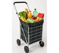 4 Wheel Shopping Cart Trolley Folding Mobility Large Travel Premium 70L Bag Case Height Adjustable Handle