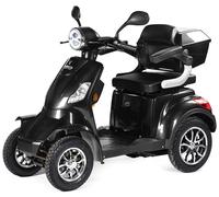 VELECO Faster - 4 Wheeled Personal E-Mobility Device - Fully Assembled and Ready to use - Safe and Stable - Alarm - Spacious Storage & Cupholder(Black)