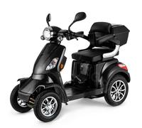 VELECO Faster - 4 Wheeled Personal E-Mobility Device - Fully Assembled and Ready to use - Safe and Stable - Alarm - Spacious Storage & Cupholder(Black)