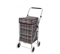 4 Wheels 60L litre Lightweight Shopping Grocery Trolley With Insulated Cooler Bag Travel Folding Cart Luggage Waterproof Cooling Bag Hard Wearing & Foldaway for Easy Storage (PRINTED)