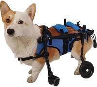 4 Wheels Dog Wheelchair, Aluminum Pet Wheelchair, Adjustable Disabled Dogs Assisted Walker, Suitable for Paraplegic Animals with Hind Limb Disabilities(Medium)