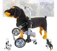 4 Wheels Dog Wheelchair for Front Legs, Pet Fore-Limb Support Cart, Lightweight and Durable Design, for Injured Arthritis Aging Disable Weak Dog Cat, Weight Capacity S: 2~4kg, L:4~7.5kg