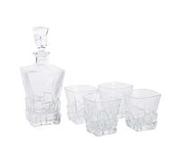 4 Whiskey Glasses & Decanter in Wooden Box Harvey Makin Multi One Size