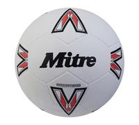 (4, White/Black/Red) Mitre Super Dimple Football