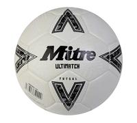 Mitre Ultimatch Logo Football White/black/silver (4)