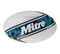 (4, White/Navy/Teal) Mitre Squad Rugby Ball