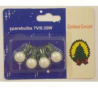 4 White, Push in Spare Bulbs. Suitable for 140 Berry Lights. 7v 0.35W