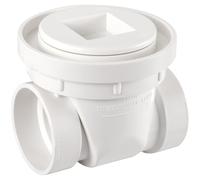 4" White PVC Backwater Valve, Sewage and Rainwater Backflow Preventer