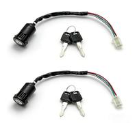 4 Wire Ignition Key Switch for ATV 50-250cc, 2Pcs Quad Bike Ignition Barrel and Key, Universal Ignition Switch with Key for Dirt Bike, Karts, Dune Buggy, Motorcycle, Scooter