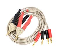 4 Wire Meter Test Probe Wire/Clip Cable/Clamp Terminal-Probe Wires with 4 Banana Connector Ends Low Resistance