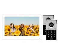 4-Wire Video Door Intercom System,Wire Video Intercom Set,10-Inch WiFi Monitor,Multiple Doorbells and Multiple Camera,5-in-1 Unlock for Apartment and Homes (2 bell+1 monitor)