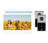 4-Wire Video Door Intercom System,Wire Video Intercom Set,10-Inch WiFi Monitor,Multiple Doorbells and Multiple Camera,5-in-1 Unlock for Apartment and Homes (2 bell+2 monitor)