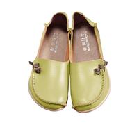 4 Women's Loafers & Moccasins Comfort Walking Cute Flat Loafer Soft Cowhide Leather Loafer Flat Shoes Slip-Ons Ladies Loafers Cowhide Mother's Shoes B0/Mint Green
