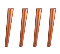 4 Wooden Furniture Legs,Round Rubber Wood Sofa Couch Bench Feet,Oblique Cone Replacement Kitchen Table Leg,Bed Wardrobe TV Cabinet Ottoman Loveseat Legs,Walnut Color (50cm/19.7in)