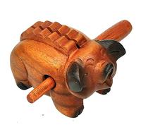 4" Wooden Pig Guiro Rasp Instrument - Percussion Musical Tone Block Craft