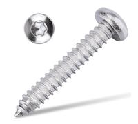 #4 x 1-3/8" Pan Head Torx Drive Self Tapping Screws, 304 Stainless Steel 18-8 Wood Screw Sheet Metal Screw, Star Drive, Full Thread Coverage, 100-pack