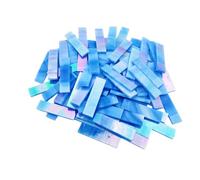 4 x 1 CM Rectangular Iridescent Stained Glass Strip, 7oz Glass Mosaic Tiles for DIY Crafts,Plates,Picture Frames,Flower Pots,Handmade Jewelry and More Mosaic Decorative (Iridescent Sky Blue)