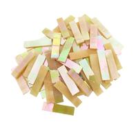 4 x 1 CM Rectangular Iridescent Stained Glass Strip, 7oz Glass Mosaic Tiles for DIY Crafts,Plates,Picture Frames,Flower Pots,Handmade Jewelry and More Mosaic Decorative (Iridescent Light Yellow)