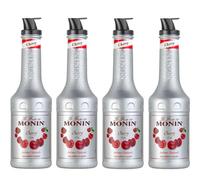 4 x 1 Litre Monin Cherry Purée Vegan Gluten Free All Natural BBE 11/2024