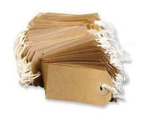 4 X 100 LARGE Q Connect Brown/Buff (Manilla) Strung 134x67mm Tag/Tie On Luggage Craft Labels 5