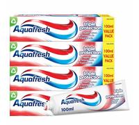4 x 100ml Aquafresh Triple Protection Toothpaste - Fluoride Formula for Strong Teeth, Healthy Gums & Long-Lasting Fresh Breath - Everyday Family Oral Care