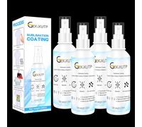 4 x 100ml Sublimation Spray for Cotton Tshirts，Sublimation Coating Spray for T-Shirts, Canvas, Polyester Fabric，Quick Dry, High Gloss，Polyester Spray for Sublimation (4 pcs Sublimation Coating Spray)