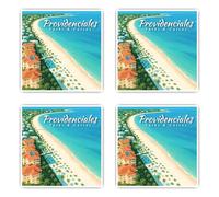 4 x 100mm Sticker - Providenciales Turks & Caicos Beach Vinyl Set for Suitcase Laptop Car