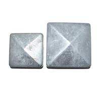 4 x 100mm x 100mm (4" x 4") Metal Pyramid Galvanised Fence Post Caps