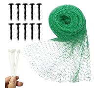 4 x 10M Bird Netting, Green Garden Netting Mesh with 10 Plastic Ground Pegs and 10 Cable Ties, Pond Netting Cover, Garden Netting for Plants, Fruit, Veg, Patch, Grass, Seeds