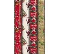 4 X 10M ROLLS CHRISTMAS XMAS WRAPPING PAPER ASSORTED DESIGNS ASOS SANTA BELL XMAS TREES STOCKING RUDOLPH TRADITIONAL