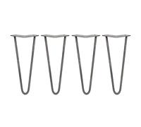 4 x 12 Hairpin Legs 10mm Raw Steel - Table Desk Furniture 2 Prong Set
