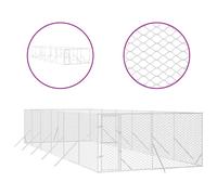 "vidaXL Outdoor Galvanised Steel Kennel - Spacious and Comfortable Enclosure for Dogs, Chickens, Rabbits and Other Small Animals"