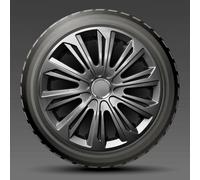 4 x 14 Inch WHEEL TRIMS 14" HUB CAPS HQ ABS Plastic Universal Push-In NRM062