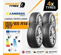 4x 155 65 14 LANDSAIL WINTER LANDER | BRAND NEW | WINTER TYRES | 3 PEAK M+S 75T