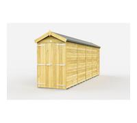 4 x 19 Feet Apex Shed - Double Door W/O Window - L560 x W118 x H217 cm Buttercup Farm Brown One Size