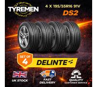 4 X 195/55R16 91V XL DELINTE DS2 1955516 195 55 16 B ️ + B QUALITY TYRES M+S