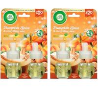 4 x 19ml Air Wick Plug in Oil Refills - Pumpkin Spice & Everything Nice (2 x Twin Pack)
