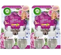4 X 19ml Air Wick Stacey Solomon Plugin Airfreshner Refills - Cosy Cottage (Frosted Roses & Mistletoe)(2 x Twin Pack)