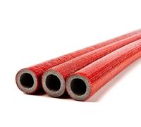 4 x 1m Pipe Insulation Foam, Coated Polyethene Lagging, Red and Blue, 1m Length, 6mm Thickness, Hot and Cold Water Pipes, Central Heating, Temperature Range -65°C to +95°C (Red, 15mm)