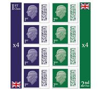 4 x 1st Class Stamps & 4 x 2nd Class Stamps (8 Total) - Barcoded Self-Adhesive Postage Stamps for Standard Mail