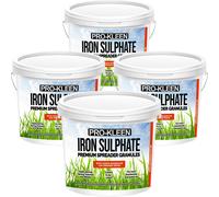 Pro-Kleen Iron Sulphate Spreader Granules 4 x 2.5kg - Covers up to 332m2 - With added Magnesium and Seaweed - Ferrous Sulphate - Fast Acting Grass Greening Fertiliser