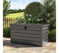 4 x 2 ft Grey Waterproof Metal Outdoor Garden Large Storage Box Lockable Flat Top 350 L